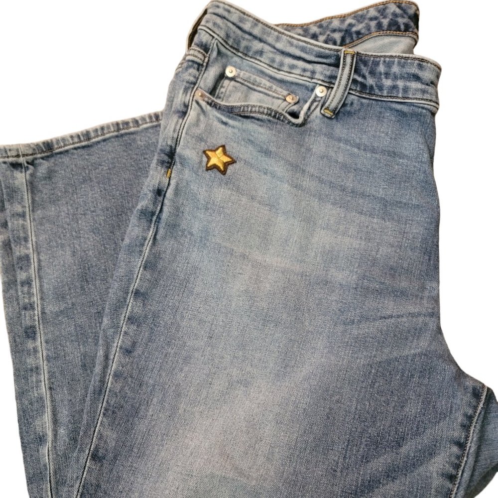 Lauren Ralph Lauren Womens Medium Wash Jeans Military Patches And Flowers --18W